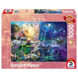 Puzzle Schmidt: Rose Cat Khan - Competitia nocturna a dragonilor, 1000 piese
