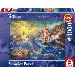 Puzzle Schmidt: Thomas Kinkade - Disney - Mica Sirena, Ariel, 1000 piese