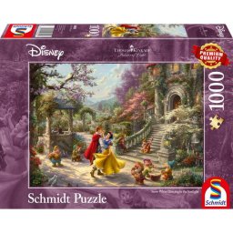 Puzzle Schmidt: Thomas Kinkade - Disney - Alba ca Zapada - Dansand cu printul, 1000 piese