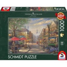 Puzzle Schmidt: Thomas Kinkade - Cafenea in Munchen, 1000 piese