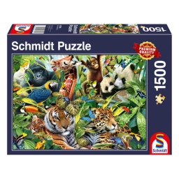 Puzzle Schmidt: Regatul colorat al animalelor, 1500 piese