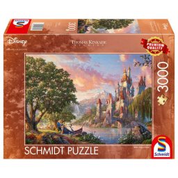 Puzzle Schmidt: Thomas Kinkade - Disney - Lumea magica a lui Belle, 3000 piese