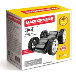 Joc magnetic de construcie Magformers Click Wheel Set - Accesorii cu Roti, 2 piese