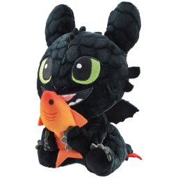 Jucarie de plus Schmidt Cum sa-ti dresezi dragonul, Dragonul Toothless, 18 cm, Negru