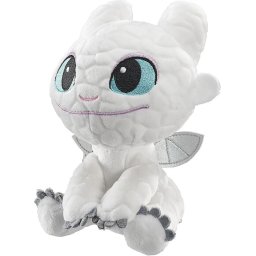 Jucarie de plus Schmidt- Cum sa-ti dresezi dragonul, Dragonul Light Fury, 18 cm, Alb