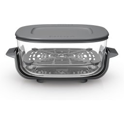 Recipient de sticla termorezistenta Ninja Crispi CleanCrisp, 3.8L, Capac ermetic inclus, pentru friteuza cu aer cald Ninja CRISPi