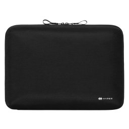 Husa laptop Hyper HS14BKGL-70 HyperShield Stash & Go Sleeve pentru MacBook 13-14 inch, accesorii PC, husa de depozitare, organizator tehnic, poliester 200D, material poliuretan, protectie laptop 360 de grade, Negru