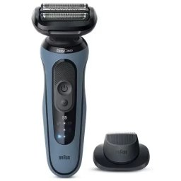 Braun Series 5 Men's Shaver, 3 lame/site flexibile, actiune de taiere Pana la 25.500/secunda, Albastru Azur