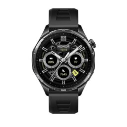 Ceas inteligent Honor Watch 6, negru Shadow Black, cu curea neagra din fluoroelastomer