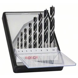 Set 8 burghie elicoidale pentru lemn, 3/4/5/6/7/8/9/10 mm