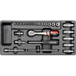 Set accesoriu chei tubulare si accesorii 1/4 pentru dulap YT-5541