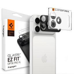 Folie Camera pentru iPhone 18 Pro - Spigen Optik.tR EZ Fit Pro XL Camera Glass (AGL12035) - Dark Gray
