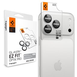 Folie Camera pentru iPhone 18 Pro / iPhone 18 Pro Max (set 2) - Spigen Glas.tR Optik EZ Fit Pro (AGL12046) - Silver