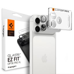 Folie Camera pentru iPhone 18 Pro Max - Spigen Glas.tR Optik EZ Fit Pro XL (AGL12042) - Silver