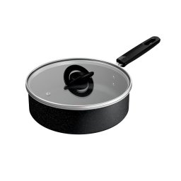Cratita Tefal Extra M0003243, 24 cm, capac din sticla, aluminiu, invelis antiaderent, Thermo-Signal™, incalzire uniforma, compatibila gaz, electric, ceramic si halogen, negru