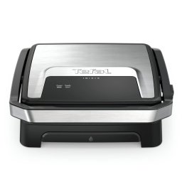Gratar electric Gratar electric Tefal Inicio 2 in 1 GC271D10, 2000 W, pentru panini si grill, suprafata gatire 29 x 26 cm, pana la 6 portii, placi antiaderente, tava detasabila pentru suc, depozitare verticala, inox & negru