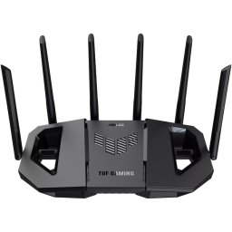 Router Gaming Wireless ASUS TUF Gaming BE9400, BE9400, Tri-Band, Quad-Core 1.5GHz CPU, 256MB/1GB Flash/RAM, 4K-QAM, MLO, 2.5G quad-port, Black
