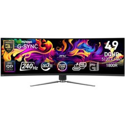 Monitor Gaming Curbat MSI MPG 491CQPX QD-OLED, 49 inch DQHD, 240Hz, 0.03ms, Negru