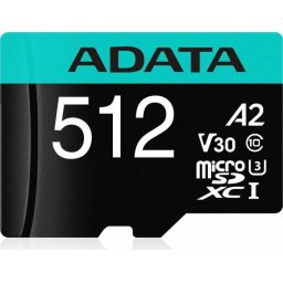 Card de memorie ADATA V30S 512GB Premier Pro MicroSDXC Clasa 10 UHS-I U3 + Adaptor SD