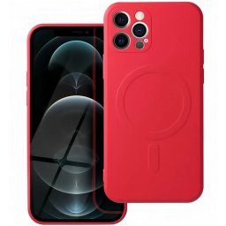 Husa TPU OEM Silicone Mag MagSafe Rosie pentru Apple iPhone 12 Pro