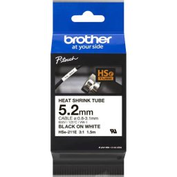 Consumabil Brother Banda Termocontractabila HSe-211E 5.2mm Black on White