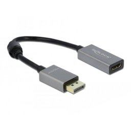 Adaptor Delock DP 1.4 Male HDMI Female 4k 60Hz Negru/Gri
