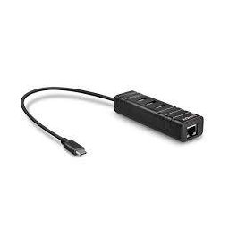 Adaptor Lindy Hub USB 3.1 Type-C USB-A + RJ45