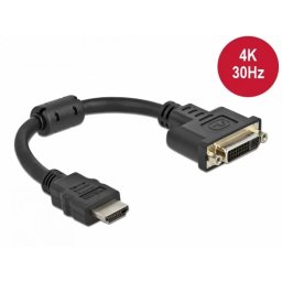 Adaptor Delock HDMI la DVI-D 24+5 pini 4K30Hz T-M 20cm Negru