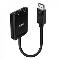 Multiplicator Lindy Displayport la 2 x HDMI 4K30Hz MST Negru