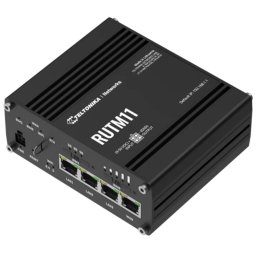 Router Industrial TELTONIKA NETWORKS RUTM11 4G LTE Dual SIM 4x GbE GNSS Wi-Fi 5 Negru