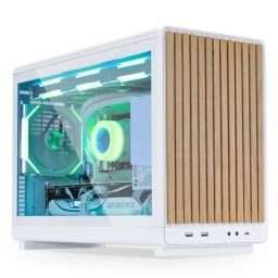 Carcasa Lian Li DAN Cases A3-mATX Wood Edition Tempered Glass Micro-ATX Alb