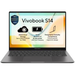 Laptop ASUS Vivobook S14 S5408QA-TM083W Snapdragon X X1-26-101 WUXGA LPDDR5X 8GB 512GB Windows 11 Home Matte Grey