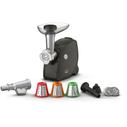 Masina de Tocat Tefal HV4 NE477838 Capacitate 2.3Kg/Min 3 Site Inox 3 Conuri pentru Razuit Accesoriu Carnati / Suc de Rosii / Kebbe 2000W Negru