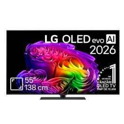 Televizor Smart LG OLED Evo AI G6 55G63LS 55Inch/138CM 4kK Ultra HD Clasa E Model 2026 Negru