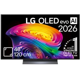Televizor Smart LG OLED Evo AI C6 48C62LA 48Inch / 120CM 4K Ultra HD 165Hz Clasa E Model 2026 Negru/Gri