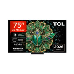 Televizor Smart TCL QD-MiniLED 75MQLED75L 75Inch / 189CM 4K Ultra HD Google TV Sistem Audio Onkyo Hi-Fi Integrat Negru