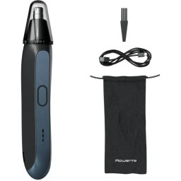 Trimmer pentru Nas si Urechi Rowenta Performance Nose Trimmer TN3720E0 Lame din Inox Motor 7300rpm Autonomie 180min Gri/Negru