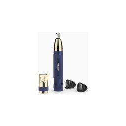 Trimmer pentru Nas Urechi si Sprancene Babyliss Diamond Precision E112E 4 Capete Interschimbabile 3 Lame Conice Auriu/ Albastru
