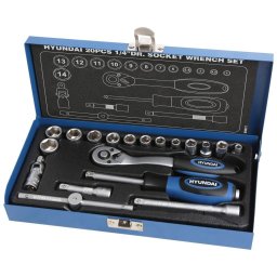 Trusă 20 de chei tubulare Hyundai HY-59671 – 1/4 inchi, 4-14 mm