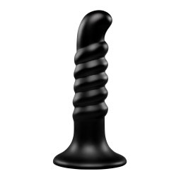 b-Vibe Krush Curved & Ribbed Dildo with Suction Cup 9.5" Black