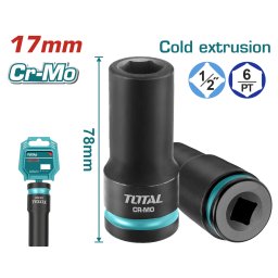 Cheie tubulara lunga de impact TOTAL 17x78 mm, Cr-Mo, prindere 1/2
