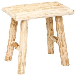 Taburet din lemn natur Atmosphera Woody, 31 cm, bej