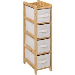 Dulap de depozitare 5Five Tidy Box cu 5 rafturi, bambus si carton, bej