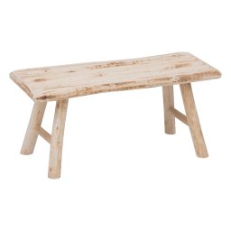 Bancuta decorativa Atmosphera Woody din lemn de plop, bej, 70x26x31 cm