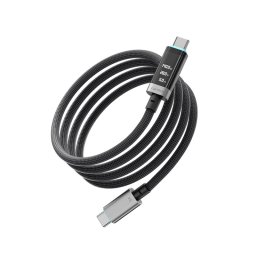 Cablu Date si Incarcare USB-C - USB-C Cuktech CTC620P Display, 240W, 2m, Negru CCTC620POSBK