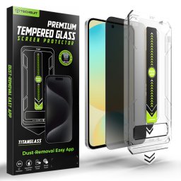 Folie de protectie Ecran Privacy Techsuit TitanGlass CrystalHD pentru Samsung Galaxy S24 FE S721, Sticla Securizata, Full Glue