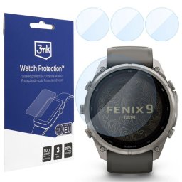 Folie Protectie 3MK FlexibleGlass pentru Garmin Fenix 9 Pro Solar 47mm, Set 3 bucati, Sticla Flexibila