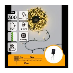 Aigostar - LED Ghirlandă solară de Crăciun 300xLED/8 funcții 32m IP65 alb cald 1200 mAh