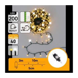 Aigostar - Ghirlandă de Crăciun LED pentru exterior 160xLED+40xLED 13m IP44 alb cald+alb rece