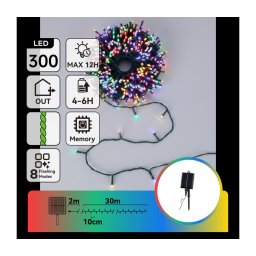 Aigostar - Ghirlandă solară LED de Crăciun 300xLED/8 funcții 32m IP65 multicolor 1200 mAh